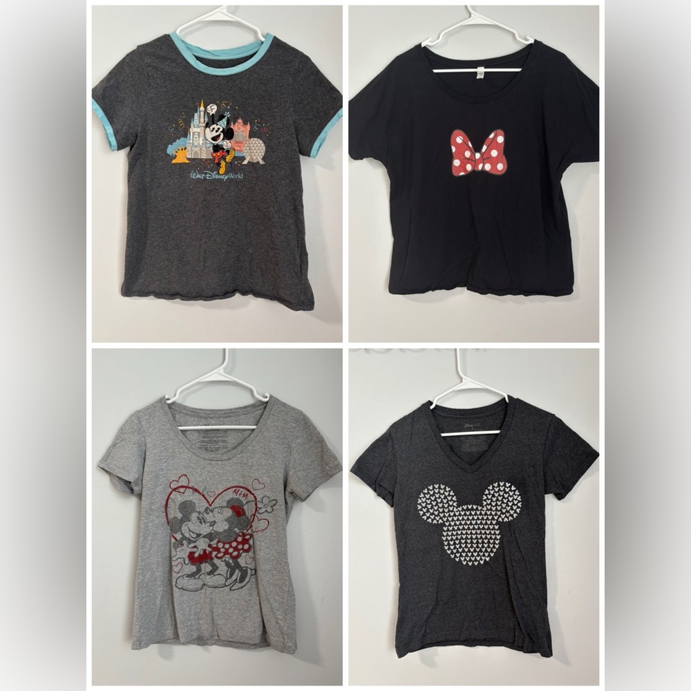 4 Disney Mickey and Minnie Mouse T-Shirts